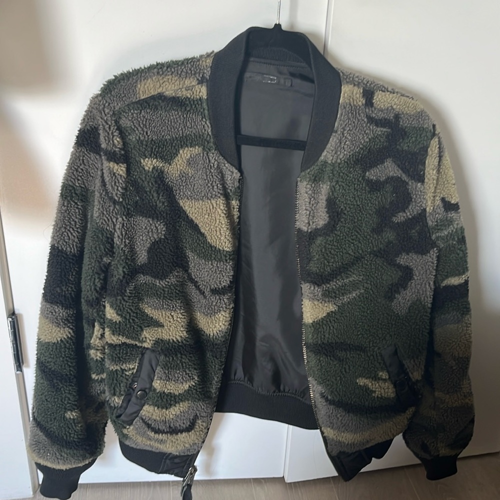 Alpha industries- reversible shearling camo flight jacket